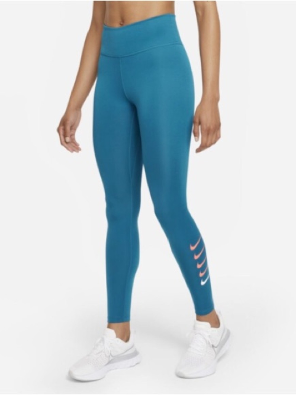 Nike swoosh run teal blue running leggings size small